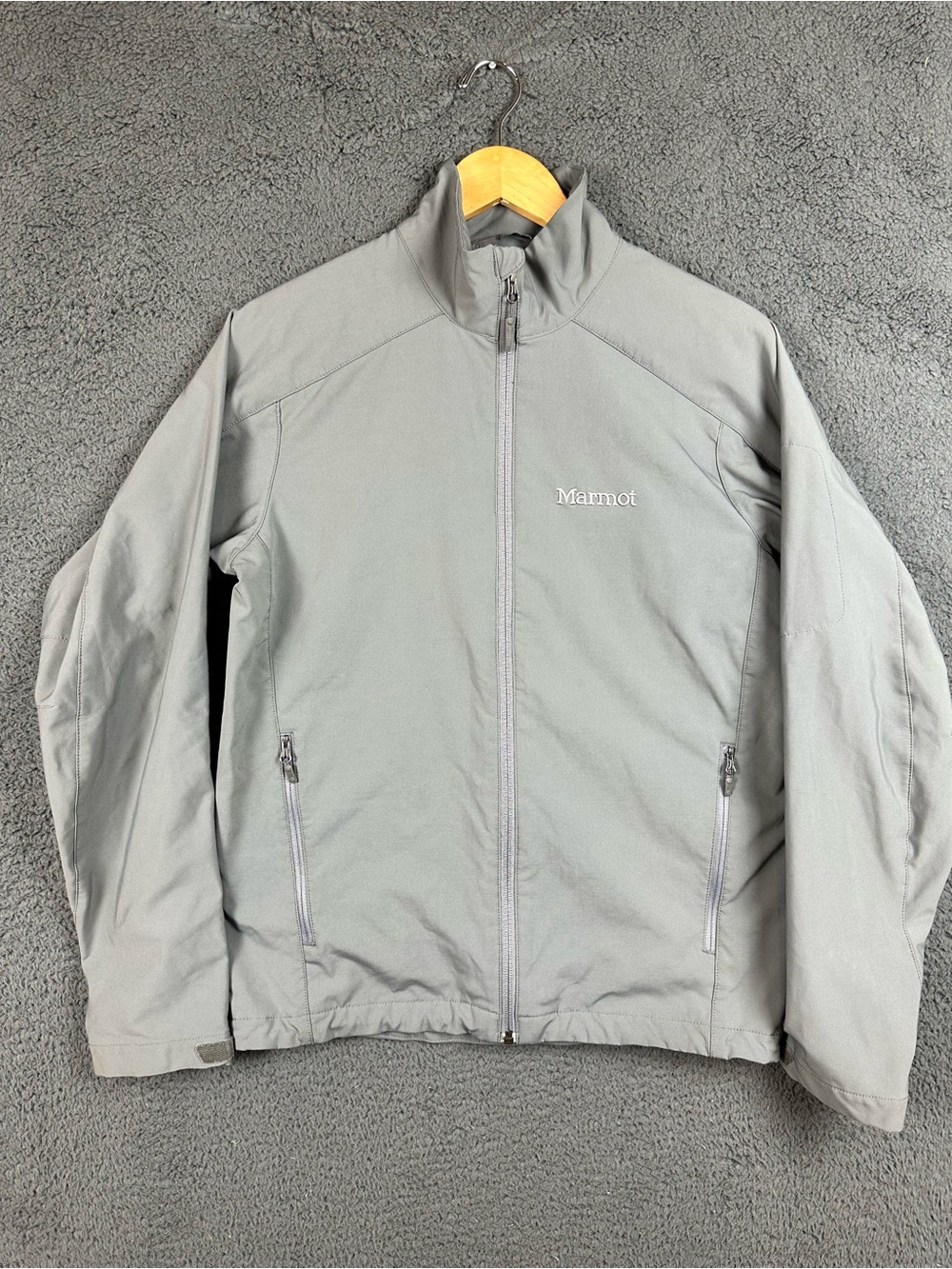 Marmot Mens Softshell Jacket Grey Full Zip Outdoor Hiking Coat Small CC-336